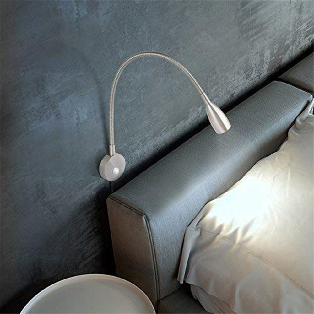 Lámpara de pared LED de aluminio Echiley Lámpara de noche de dormitorio de estilo minimalista moderno Lámpara de lectura de cabecera Lámpara de noche