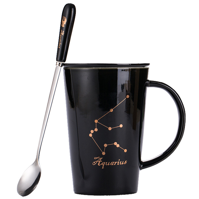 12 12 tazas de cerámica constelación tazas de agua tazas de tazas marcadas tazas de café con cubierta impresa LOGO
