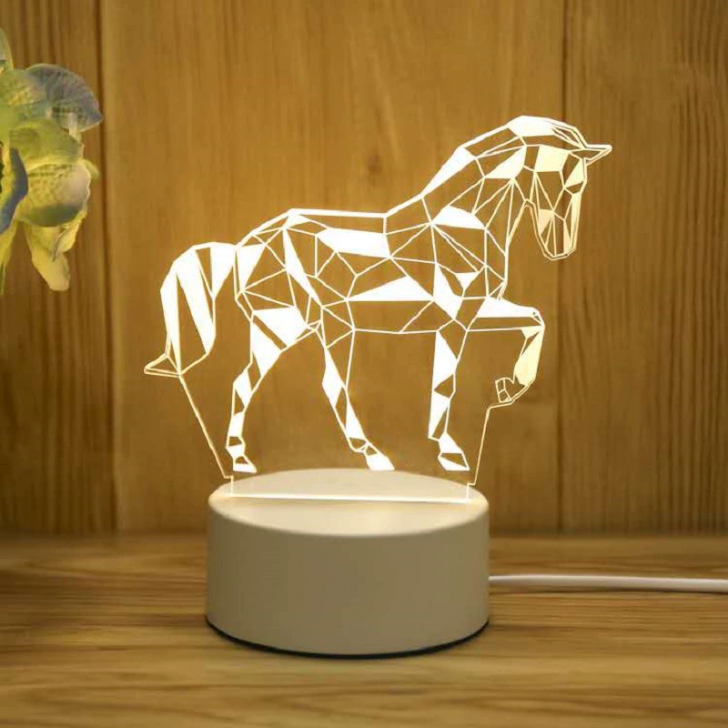 Акриловая ночная лампа (Yayli) маленькая ночная светильник, USB 4W, настраиваемый 3D дизайн – подарочная упаковка на день рождения