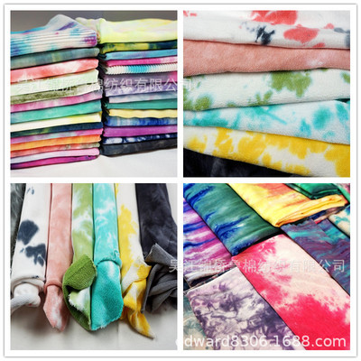 平板布75D/72F/36F乱三路印花三合一复合CVC罗纹烂花针织布1*1|ms