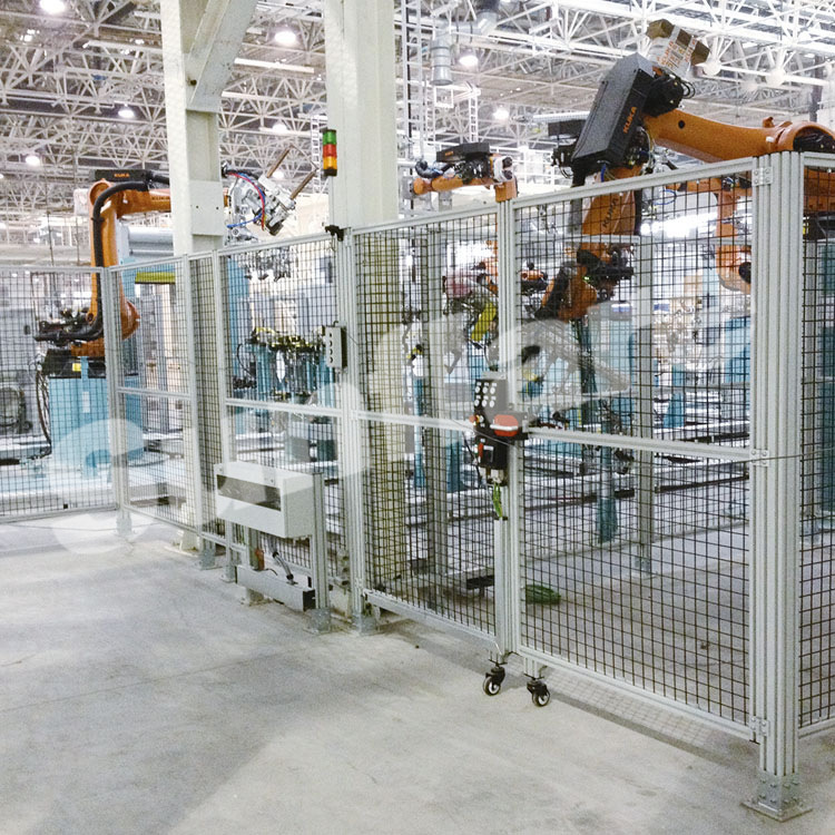 上门测量 机器人防护围栏 安全围栏工业移动式 铝型材输送护栏