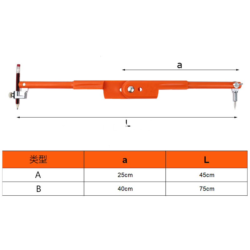 Woodworking round rules professional drawing rounder industrial large metal lines drawing drawing drawing tool 2