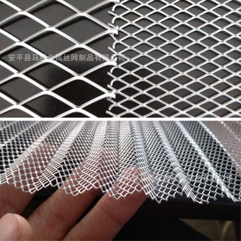 厨房油烟过滤净化304波浪不锈钢菱形网316波峰铝板网折叠拉伸铝网