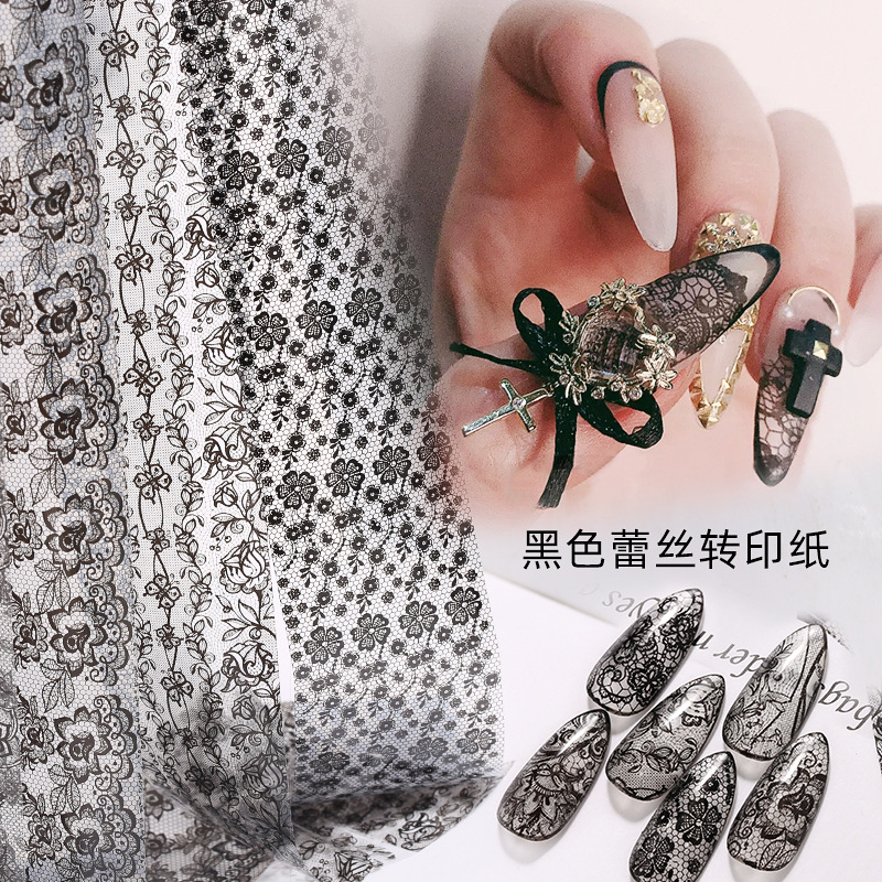 Black Japanese sexy fake nails for manicure for nails