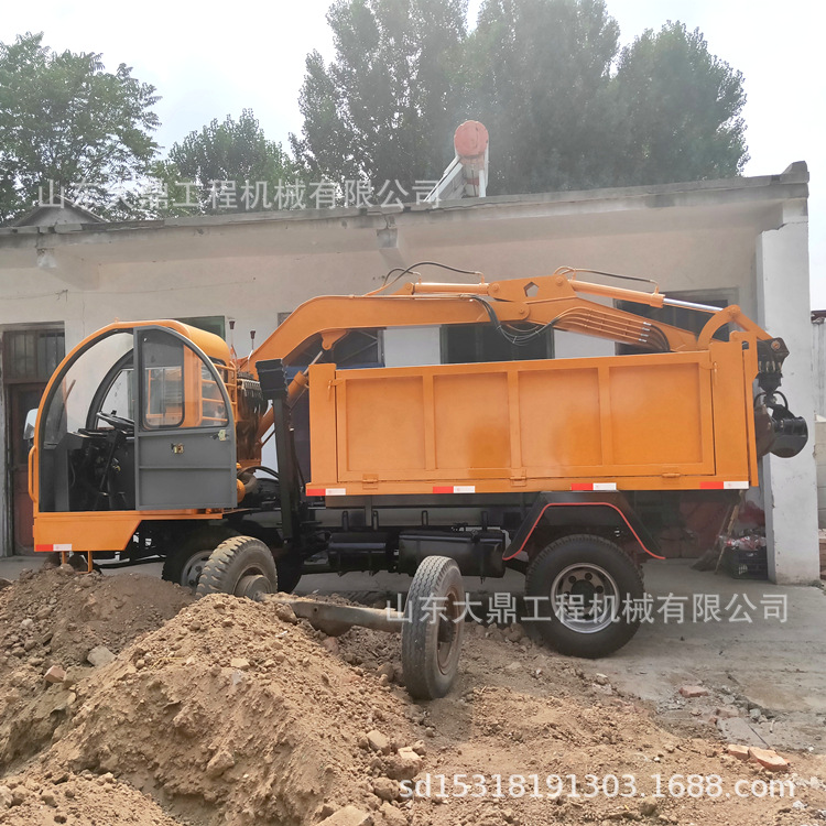 自制四不像随车挖掘机 四驱四不像随车挖掘机 大吨位随车挖