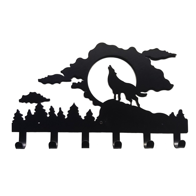 Gancho decorativo de almacenamiento de llaves de metal de hierro creativo gancho pasillo dormitorio colgante de pared gancho detrás de la puerta estante colgante