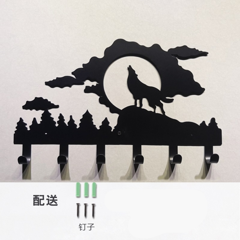 Gancho decorativo de almacenamiento de llaves de metal de hierro creativo gancho pasillo dormitorio colgante de pared gancho detrás de la puerta estante colgante