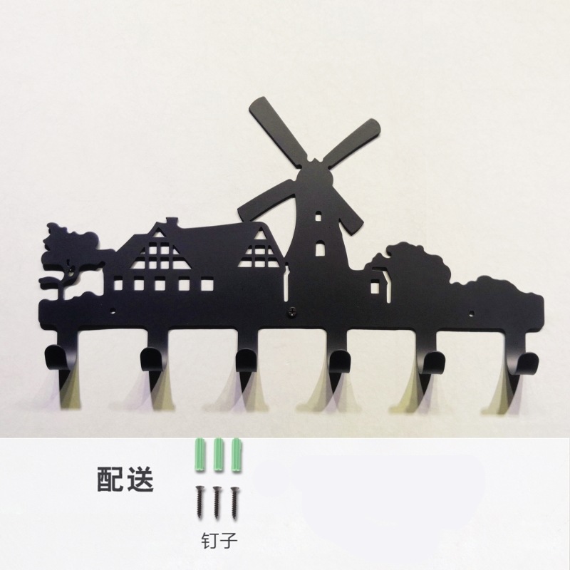 Gancho decorativo de almacenamiento de llaves de metal de hierro creativo gancho pasillo dormitorio colgante de pared gancho detrás de la puerta estante colgante