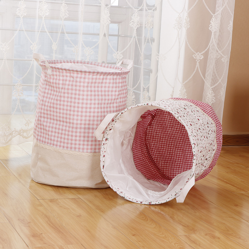 Canasta de lavandería con cordón plegable simple canasta de almacenamiento misceláneas Cubo de almacenamiento misceláneas organizar canasta de almacenamiento canasta de lavandería doméstica