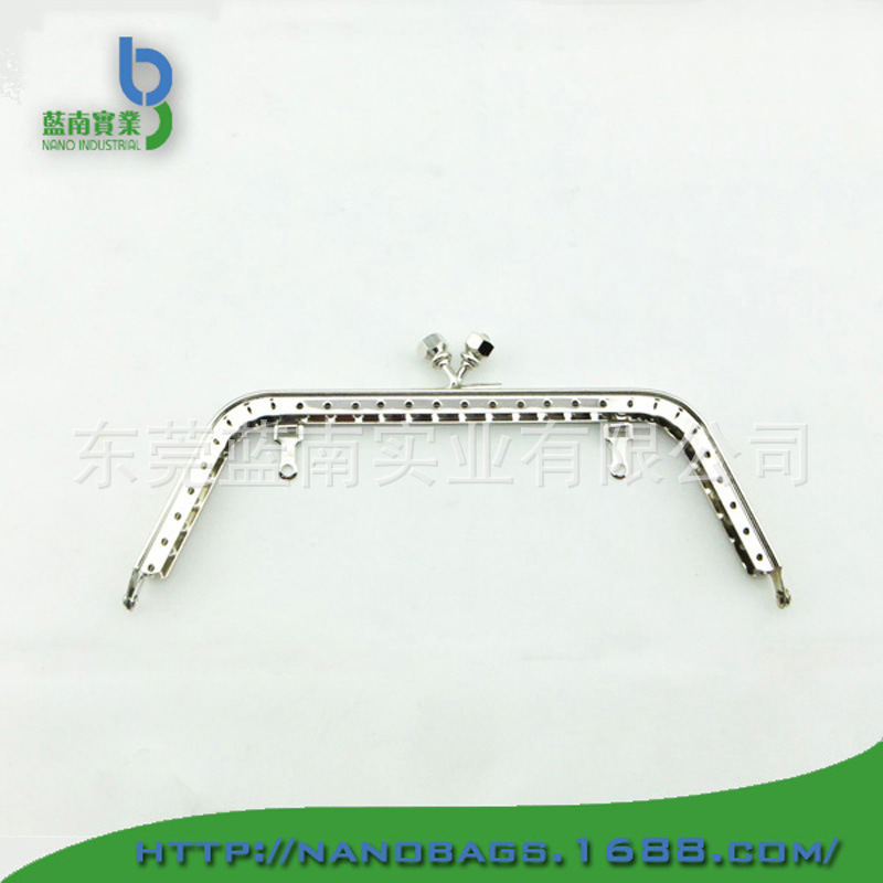 厂家供应 手工口金 ，针孔拱形铰六角钻石头有钻叉肢双耳手袋铰