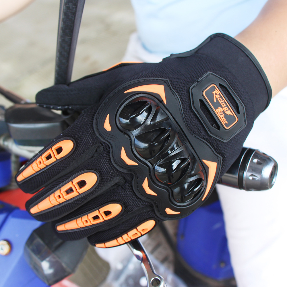 Pantalla táctil de primavera y verano motocicleta Knight guantes anti-caída de la cáscara dura de protección off-road guantes