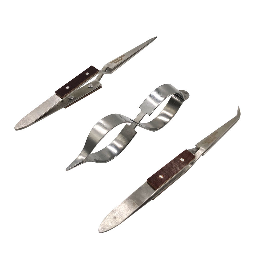 直型 弯型 自动反弹夹 首饰镊子 交叉锁定镊子 珠宝首饰制作工具