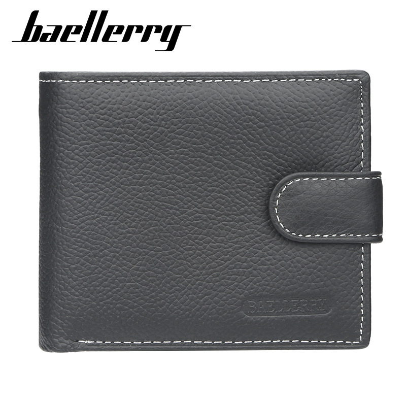 Short retro wallet with zipper made of soft leather