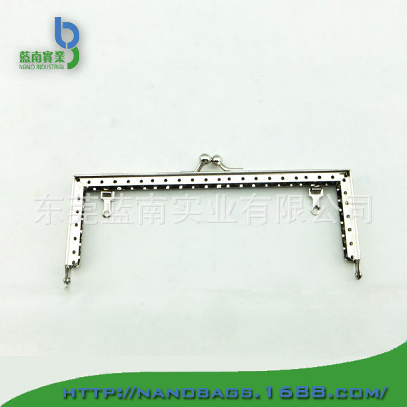 厂家供应 精品箱包口金， 针孔直角铰2分珠双耳口架，DIY配件