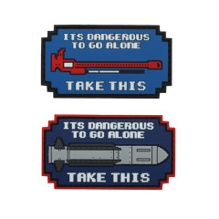 熱Q版武器魔術臂章戰術背包貼It's Dangerous to Go Alone Patch