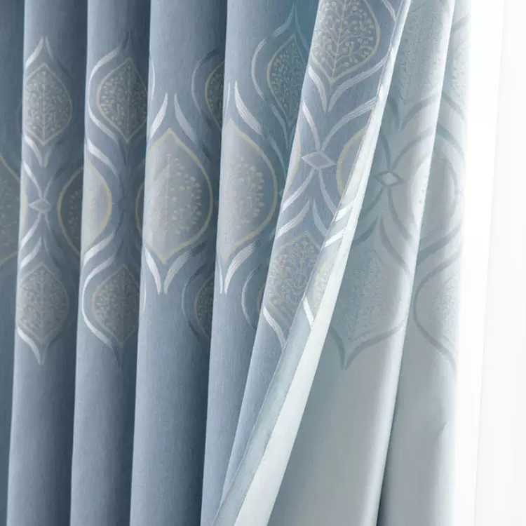 新款竹节棉窗帘成品提花窗帘成品遮光布厂家直销北欧客厅卧室阳台