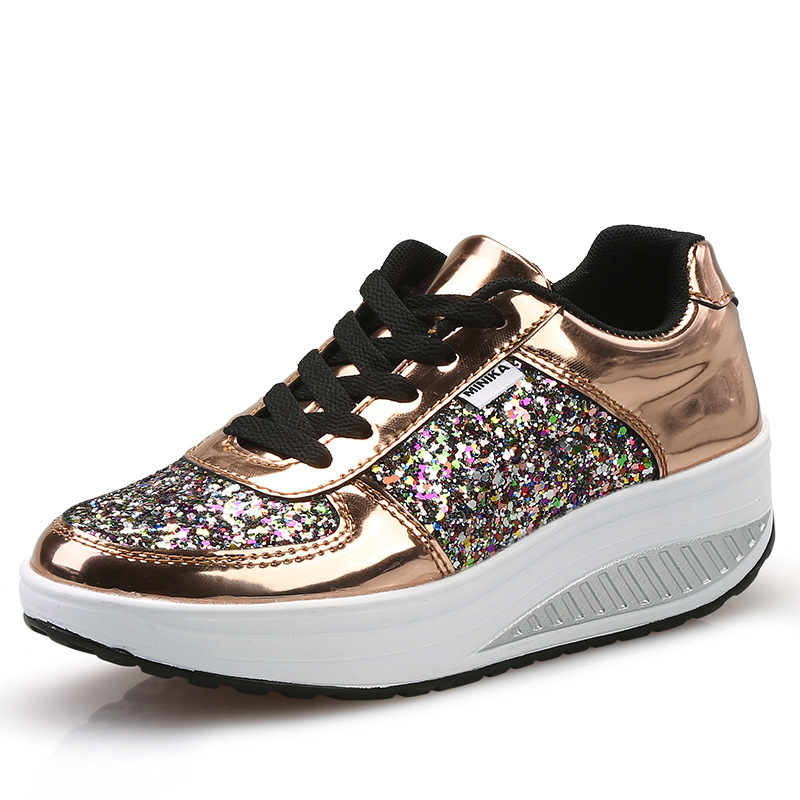 1643 colored diamond sequins mirror rocking shoes women's shoes Korean students casual sports shoes color fashion shoes large size 1643 colored diamond sequins mirror rocking shoes women's shoes Korean students casual sports shoes color fashion shoes large size