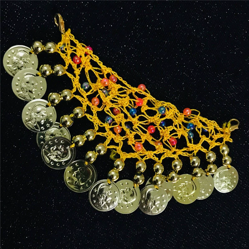 Новый детский головной убор для танца живота, вуаль для индийских танцев, аксессуары для монет, Детская подвесная монета, повязка на голову