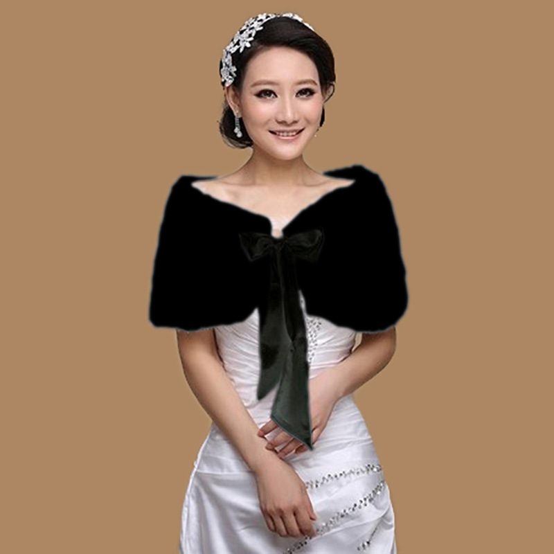 Bridal Wedding Shawl With Bowknot For Autumn And Winter Cape_voghion.com