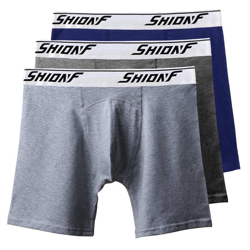 Chunfeng Men's Sports Underwear Men's Boxer Cotton Breathable Running Fitness Extended Anti-wear Leg Anti-curling Large Size Trousers