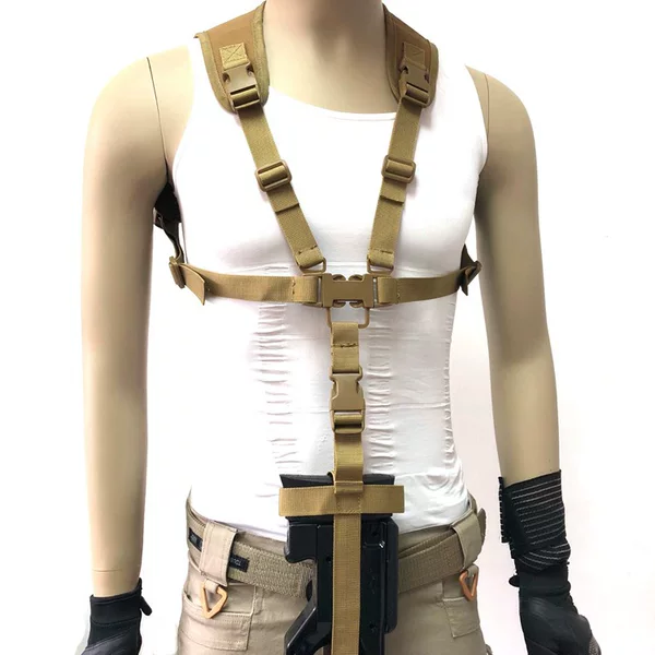 Outdoor multi-functional tactical vest hanging belt P90 hanging weight gun rope professional sports safety rope