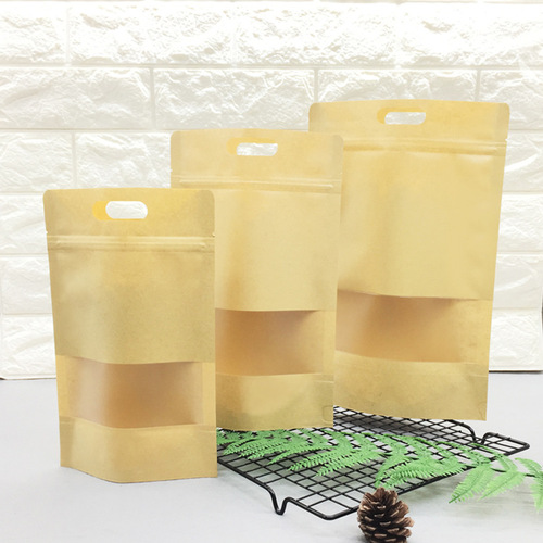 Portable window kraft paper bag, biscuit, preserved fruit pulp, local sweet potato, dried tea, snack food packaging bag