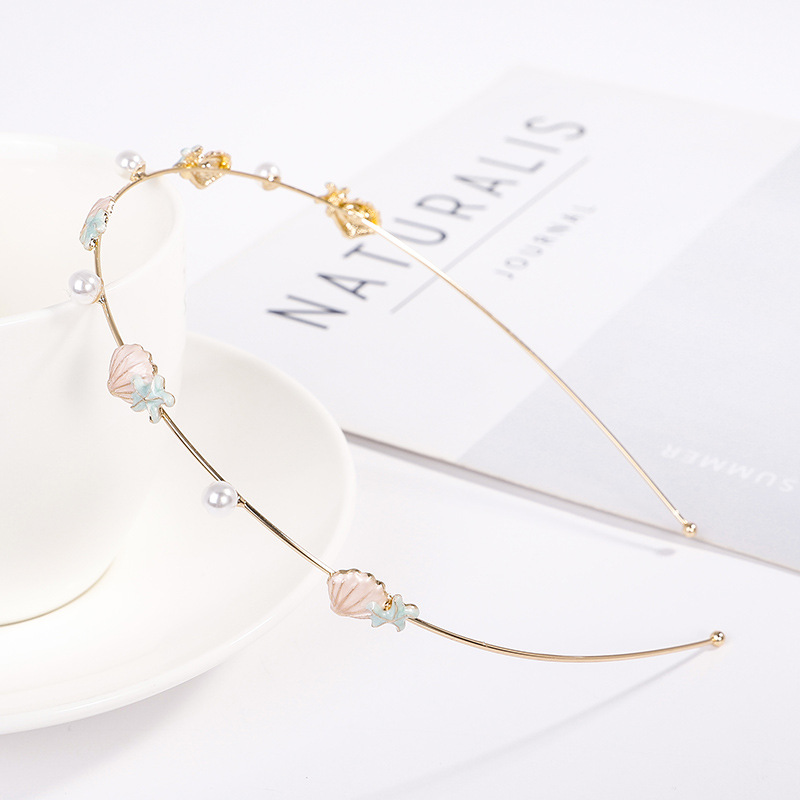 Nueva moda coreana Diamante estrella de mar Diadema Accesorios de diadema de aleación de diamantes de imitación Joyería para el cabello simple Suministro de boutique