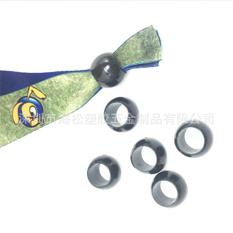 厂家直销 塑胶圆珠子束扣 手腕带扣 标识带扣 丝带扣