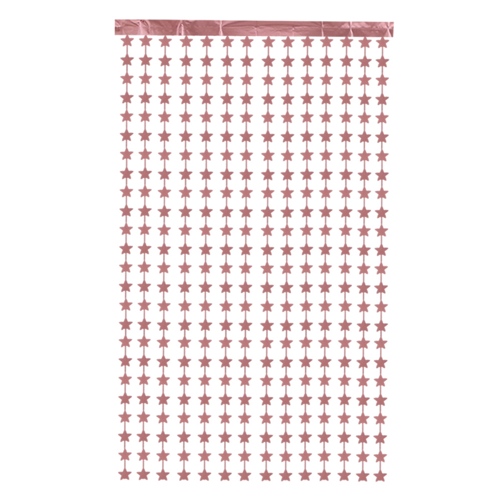 Nuevo oro rosa estrella lluvia cortina de seda fiesta decoración puerta cortina cumpleaños Fondo diseño boda suministros lluvia cortina de seda