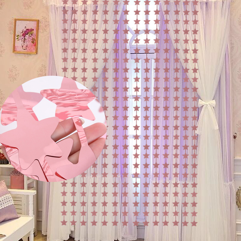 Nuevo oro rosa estrella lluvia cortina de seda fiesta decoración puerta cortina cumpleaños Fondo diseño boda suministros lluvia cortina de seda