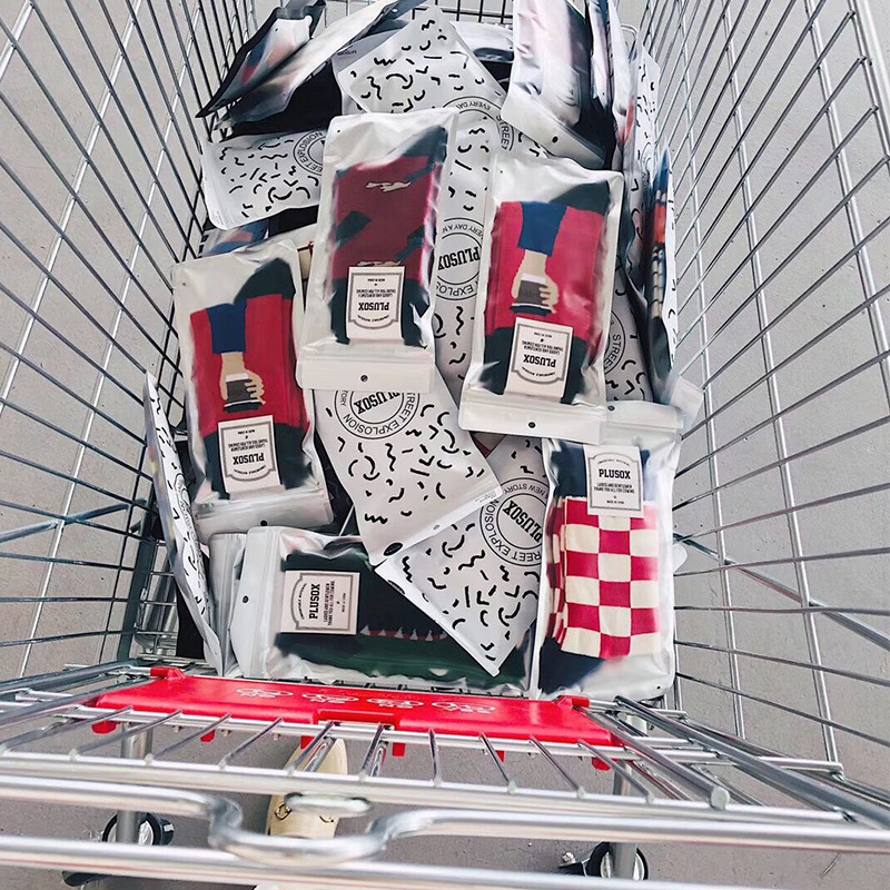 STREET EXPLOSION European and American trend INS style cartoon jacquard personality designer sports skateboard tide socks