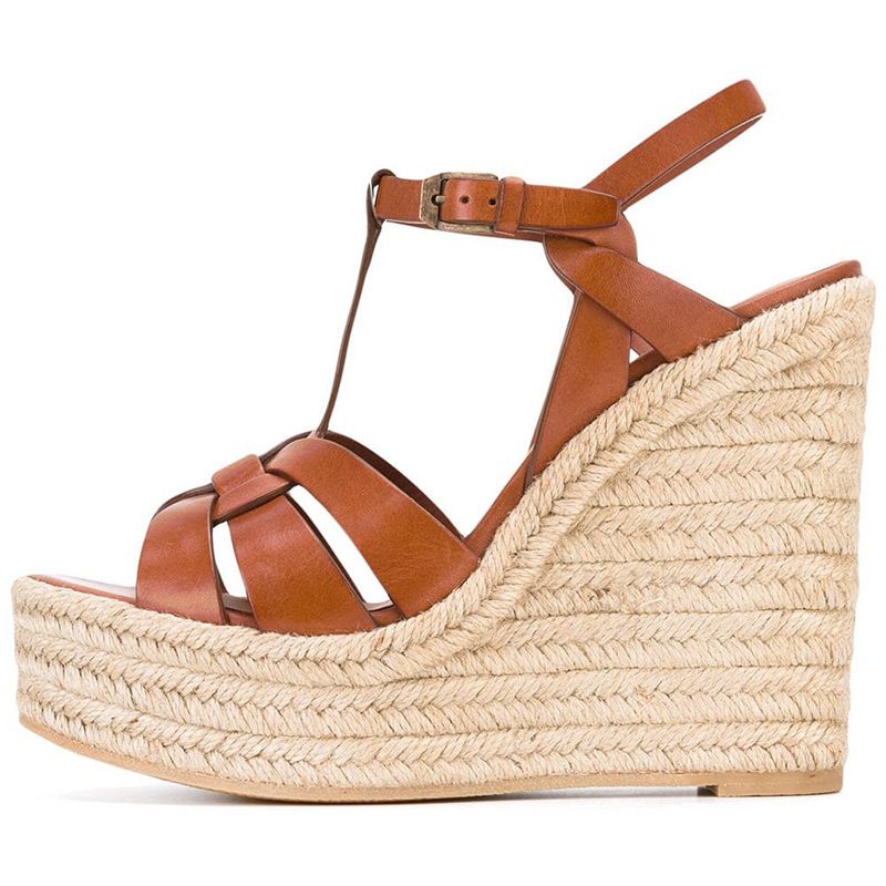 White Brown Black Pu Hemp Rope Wedge Heel Waterproof Platform High Heel Sandals Cross-Border E-Commerce Supply Manufacturer Amazon Eaby White Brown Black Pu Hemp Rope Wedge Heel Waterproof Platform High Heel Sandals Cross-Border E-Commerce Supply Manufacturer Amazon Eaby