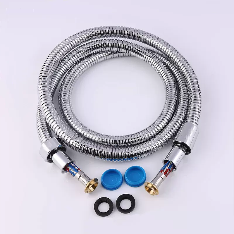 不锈钢淋浴管浴室沐浴水管1.5米电镀加密抽拉管花洒喷头金属软管