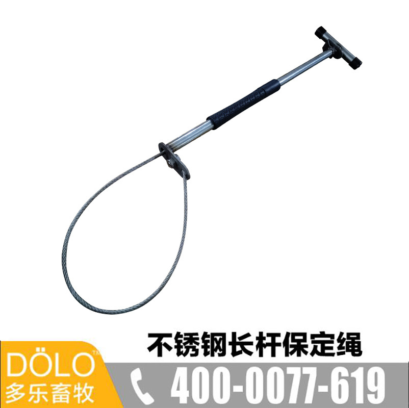 猪用保定器 不锈钢长杆保定绳 套猪绳 保定大猪