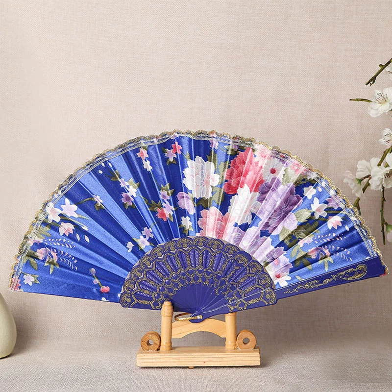 Шелковая ткань Леди Пном Пеня folded fan танцевальная рекламная подарок туристический испанский пластиковый веер