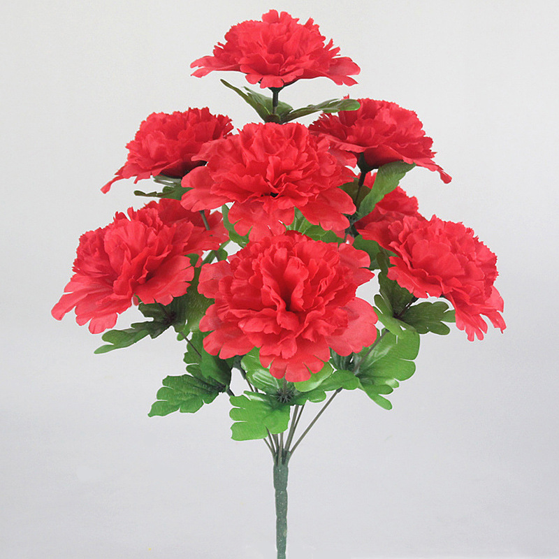 仿真假花花束9朵碎边丁香绢花清明祭祀园艺摆放盆栽工厂现货批发