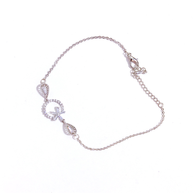 Pulsera ajustable chapada en oro con circonitas para mujer elegante_voghion.com