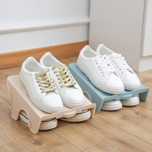 Household storage shoe rack double-layer shoe support plastic all-in-one simple space-saving economical simple shoe storage rack