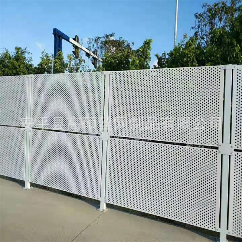 易安装白灰色冲孔板围挡遮挡围蔽 工厂仓储推拉门隔离板生产厂家