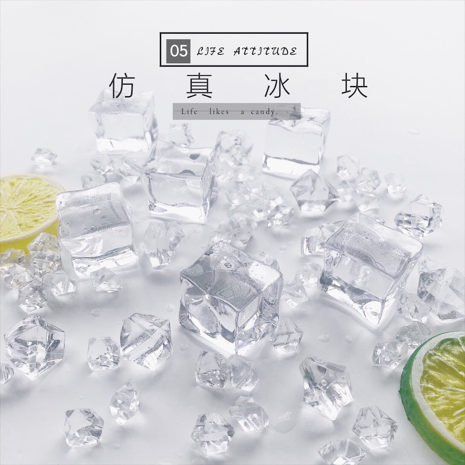 Realistic acrylic transparent ice cubes