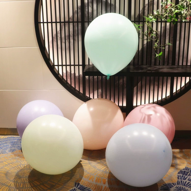 Макет свадебной комнаты День рождения Праздничное свадебное украшение Круглый латексный 18 дюймов Макаронный шар утолщенный матовый