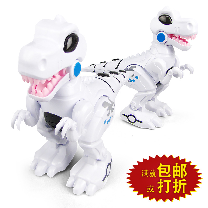 Nueva maquinaria eléctrica pequeño Tyrannosaurus simulación sonido automático luz música puesto venta al por mayor juguetes
