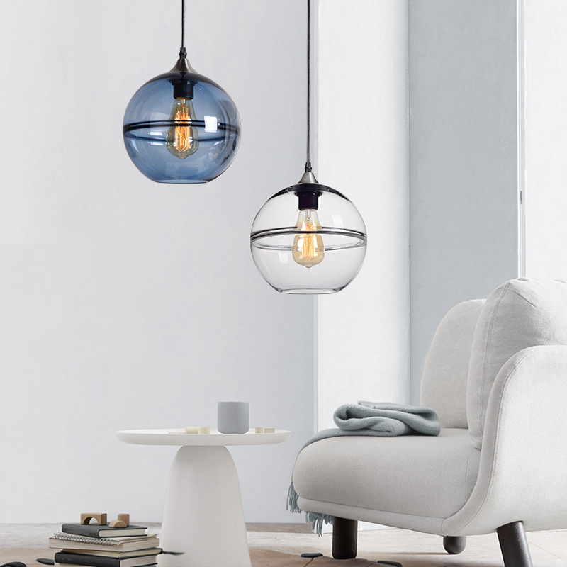 modern glass bar creative blue ceiling lamp for living room for bed