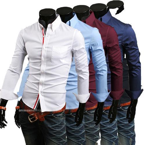Foreign Trade Shirt 2022 Men's Casual Shirt Ribbon Decoration Fashion Simple Shirt 9007