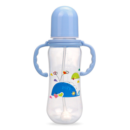 暖暖熊 创意婴儿标口塑料PP奶瓶 240ml喝水奶嘴瓶母婴用品厂家批
