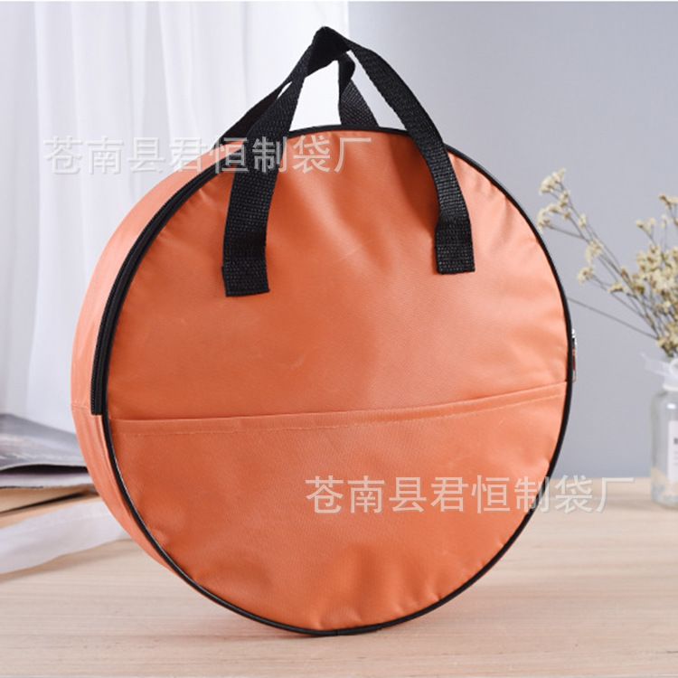 牛津布保温袋圆形拉链收纳包圆筒手提 保温袋 铝箔 帆布袋現貨