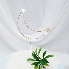 Cake decoration creative iron art diamond crown love pearl moon star iron plug-in