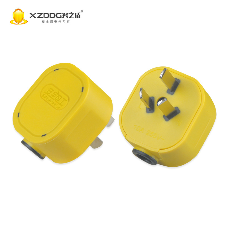 厂家批发 三脚插头16A电源插头 一体铜柱三插头 可拆式三极插头