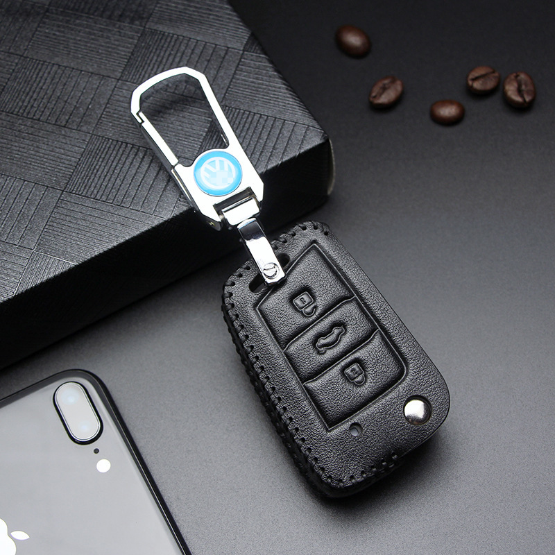Suitable for Volkswagen key case CC Golf 7 Jialou B8Polo Passat golf leather key case