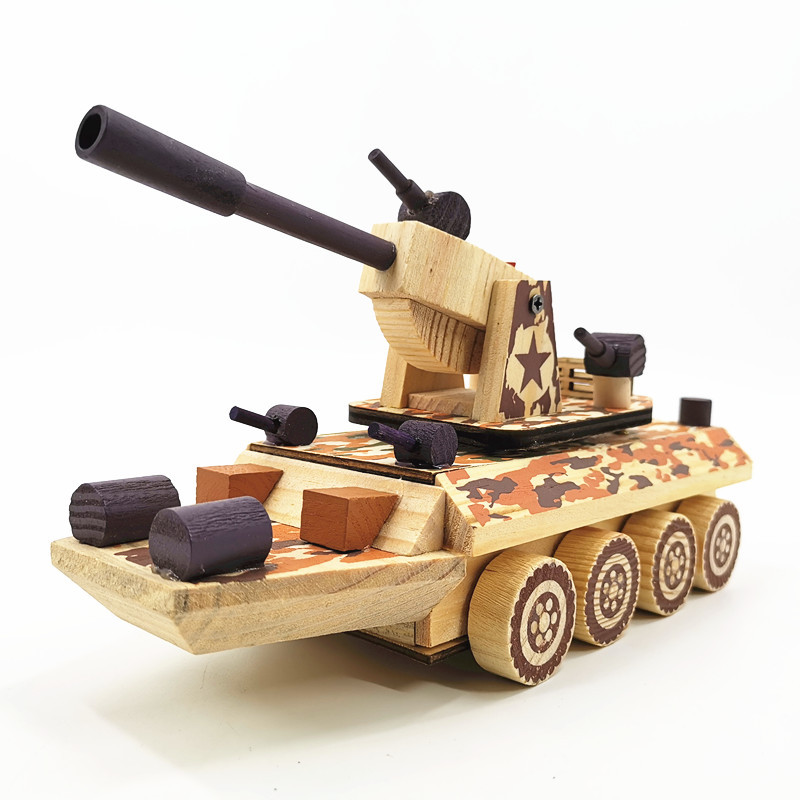 camouflage wooden tank